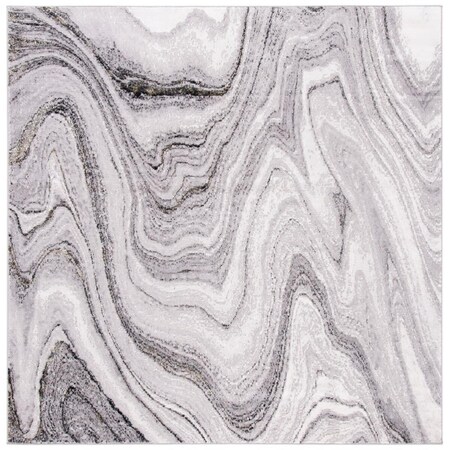 Safavieh 6 ft. 7 in. x 6 ft. 7 in. Amelia Power Loomed Square Area Rug Grey & Gold ALA246G-7SQ